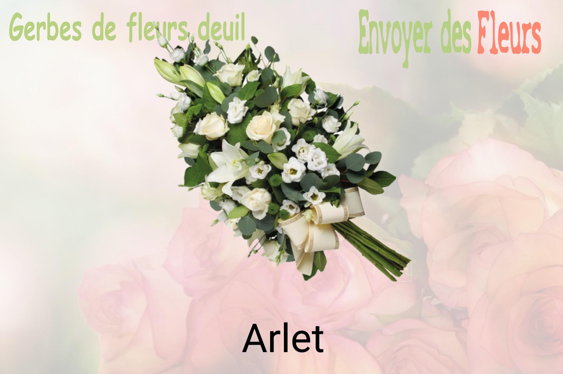 Gerbe de fleurs de deuil livrée à Arlet